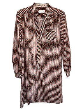 Vintage 60s Schrader Sport New York Striped Long Sleeve Mini Dress Size 10